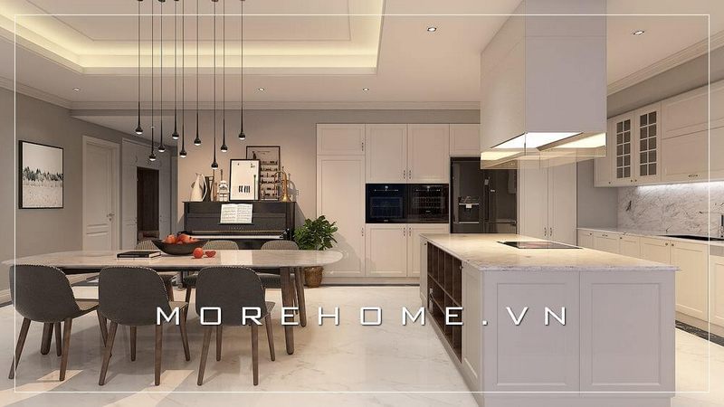 Thiết kế nội thất phòng bếp biệt thự